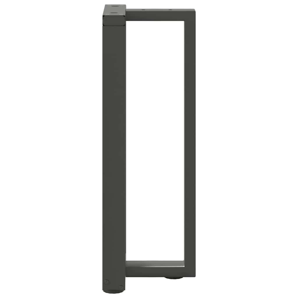 Gambe per tavolo consolle a T 2 pz Antracite 38x25x(72-73) cm