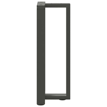 Gambe per tavolo consolle a T 2 pz Antracite 38x25x(72-73) cm