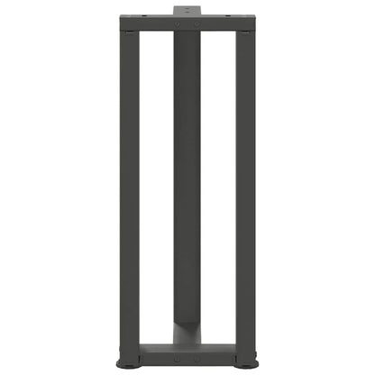 Gambe per tavolo consolle a T 2 pz Antracite 38x25x(72-73) cm