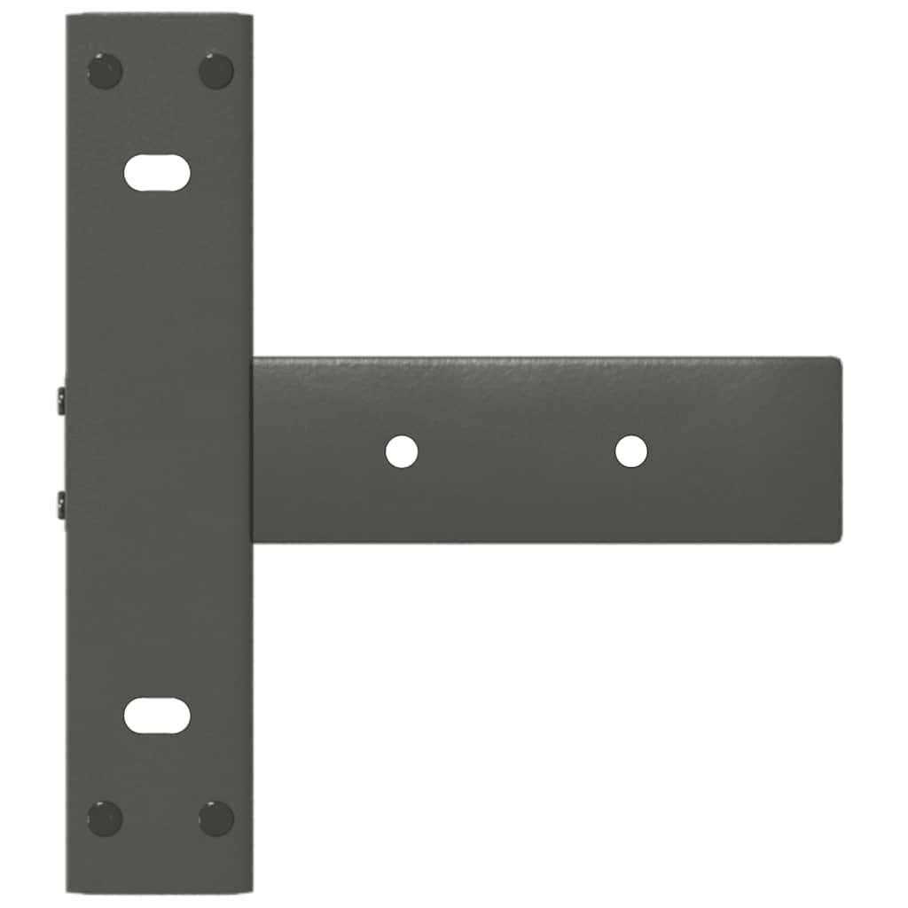 Gambe per tavolo consolle a T 2 pz Antracite 38x25x(72-73) cm