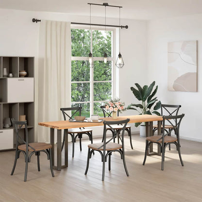 Gambe per Tavolo Consolle a Forma di T 2 pz Nere 38x25x(72-73) cm Acciaio - homemem39