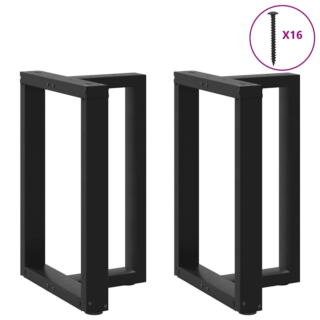 Gambe per tavolo da pranzo forma T 2 pz nere 50x35x(72-73) cm