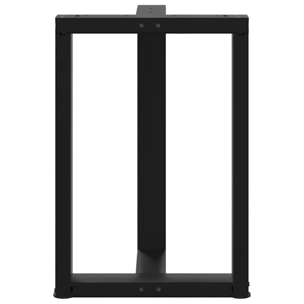 Gambe Tavolo Pranzo a Forma T 2pz Nero 50x35x(72-73)cm Acciaio