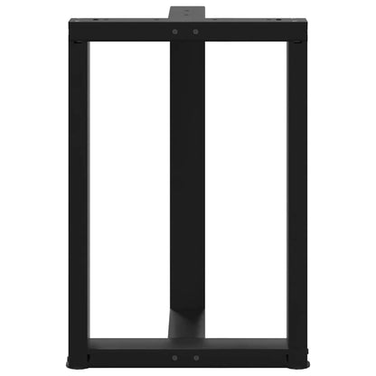 Gambe Tavolo Pranzo a Forma T 2pz Nero 50x35x(72-73)cm Acciaio