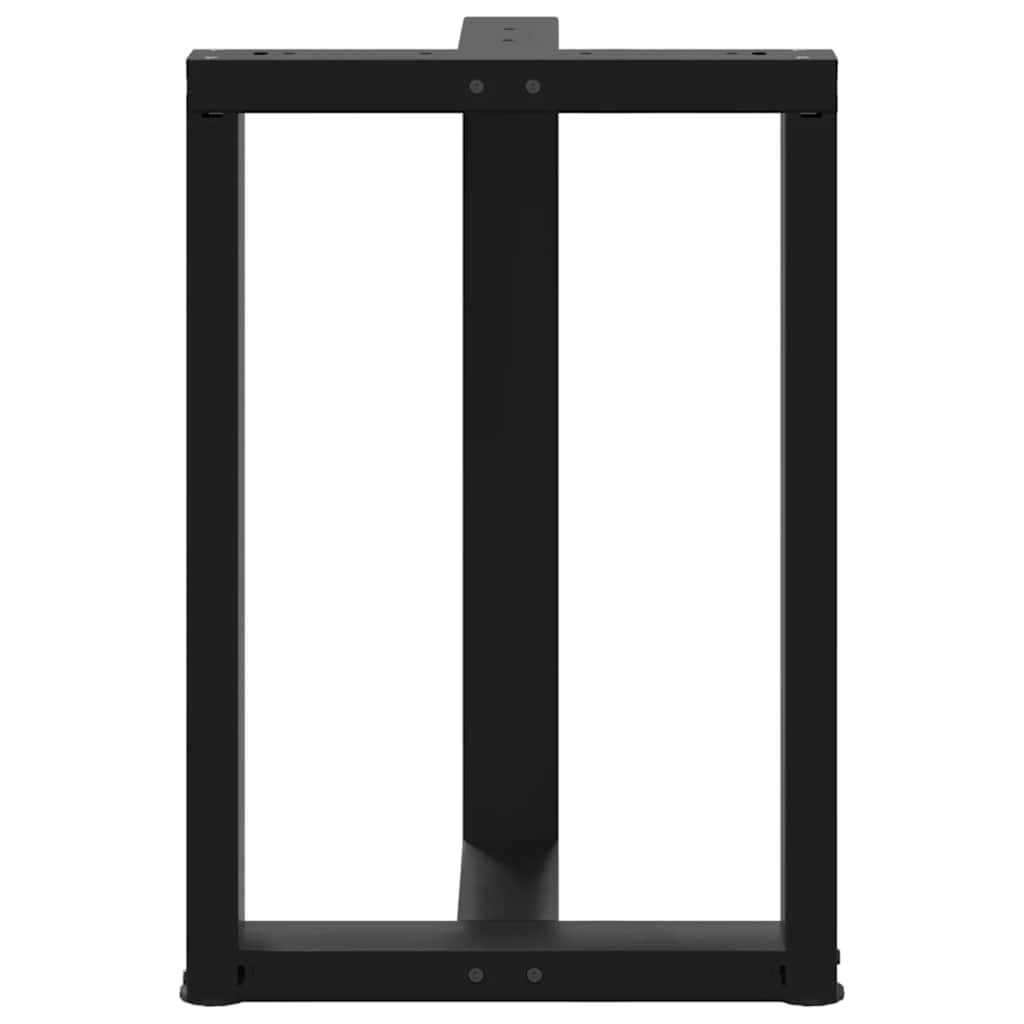 Gambe per tavolo da pranzo forma T 2 pz nere 50x35x(72-73) cm