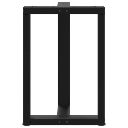 Gambe per tavolo da pranzo forma T 2 pz nere 50x35x(72-73) cm