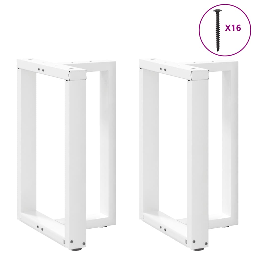 Gambe per tavolo da pranzo forma T 2 pz bianche 50x35x(72-73)cm