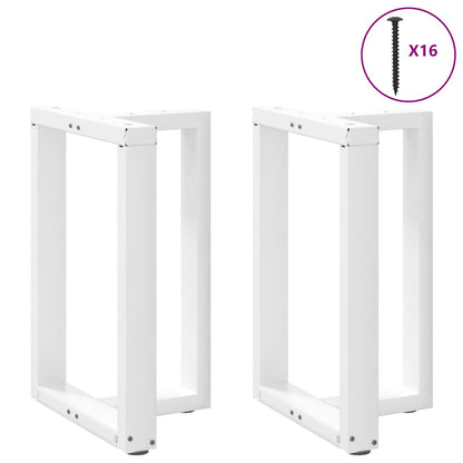 Gambe per tavolo da pranzo forma T 2 pz bianche 50x35x(72-73)cm