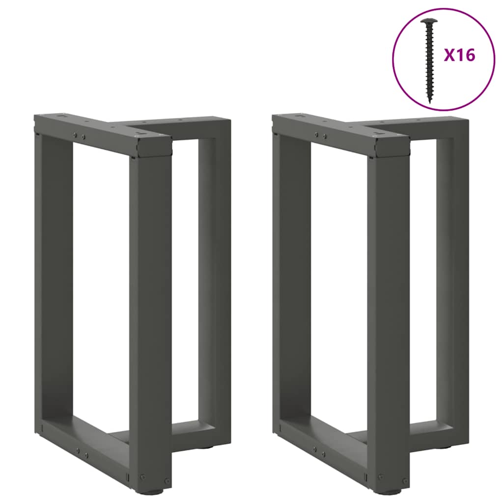Gambe tavolo da pranzo forma T 2 pz Antracite 5x(72-73)