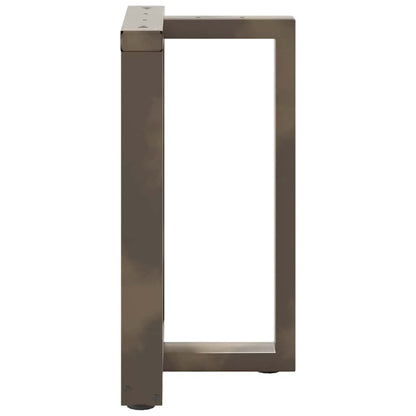 Gambe per tavolo da pranzo a forma di T 2 pz nere 50x35x(72-73) cm in acciaio - homemem39