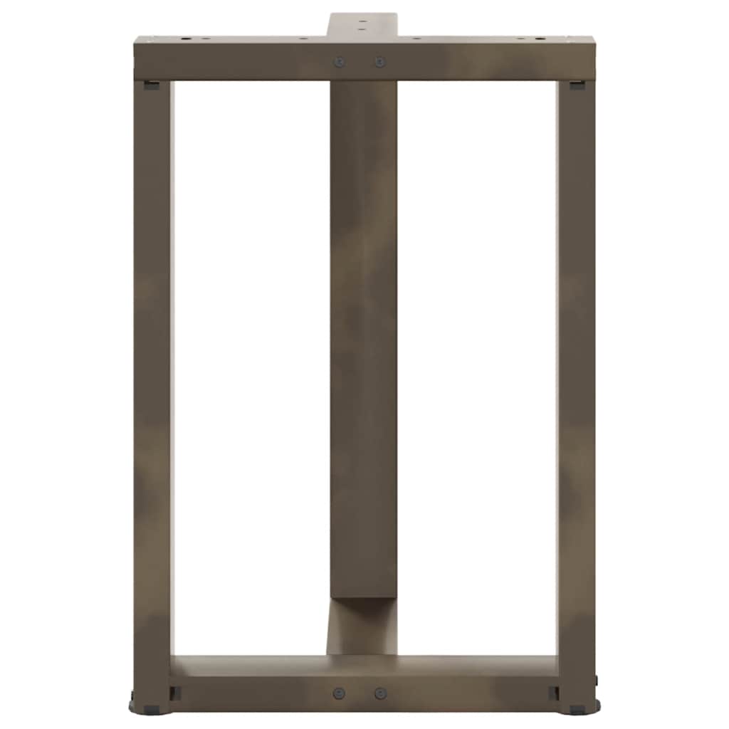 Gambe per tavolo da pranzo a forma di T 2 pz nere 50x35x(72-73) cm in acciaio - homemem39