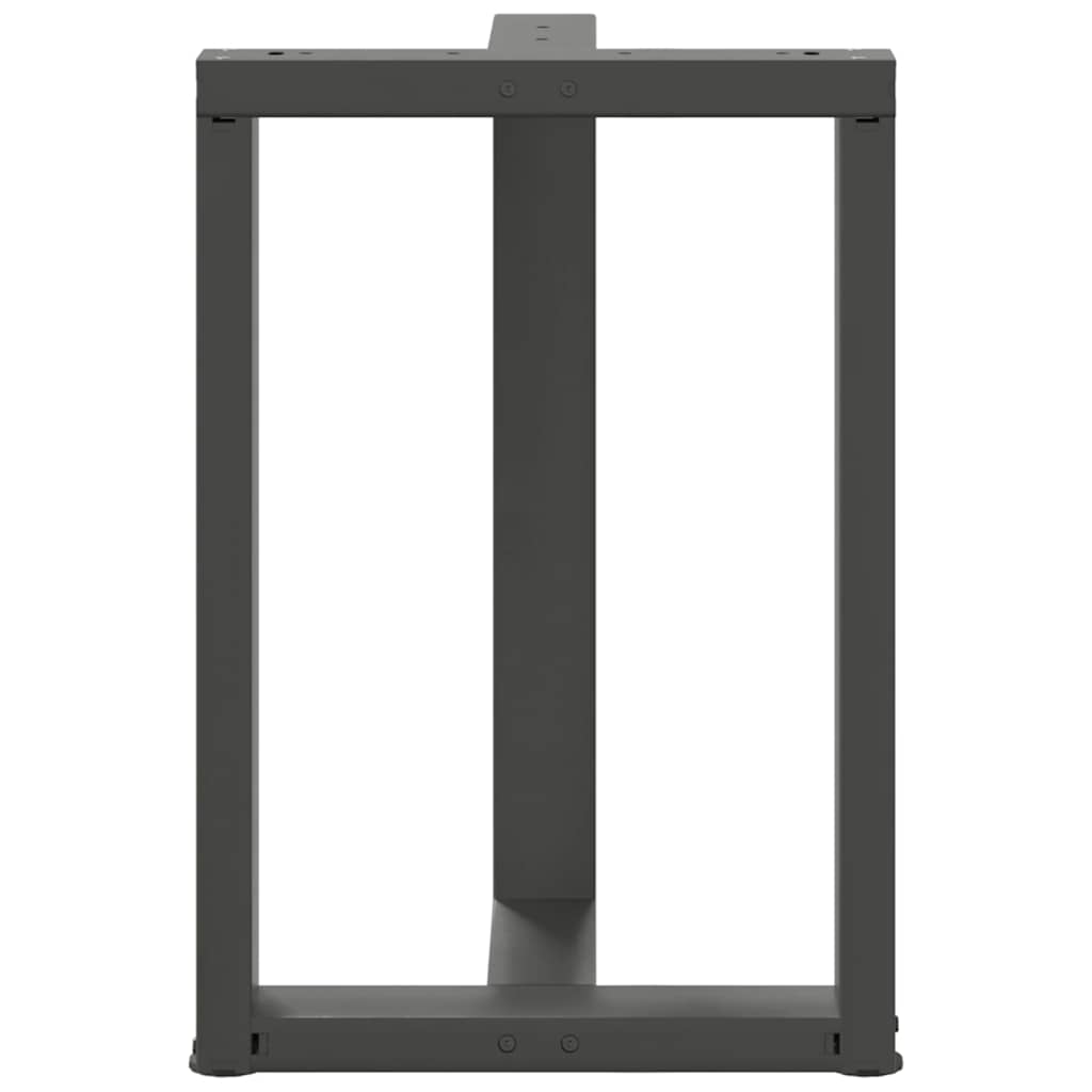 Gambe tavolo da pranzo forma T 2 pz Antracite 60x35x(72-73) cm