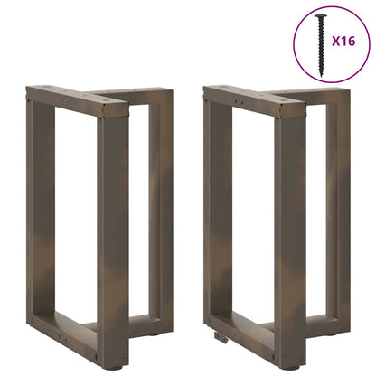Gambe per tavolo da pranzo forma T 2 pz nere 60x35x(72-73) cm
