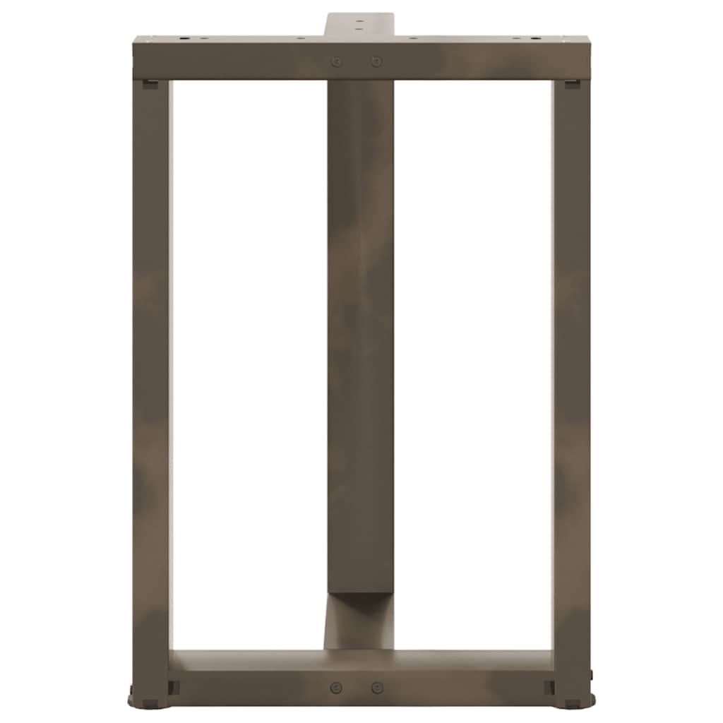 Gambe per tavolo da pranzo forma T 2 pz nere 60x35x(72-73) cm