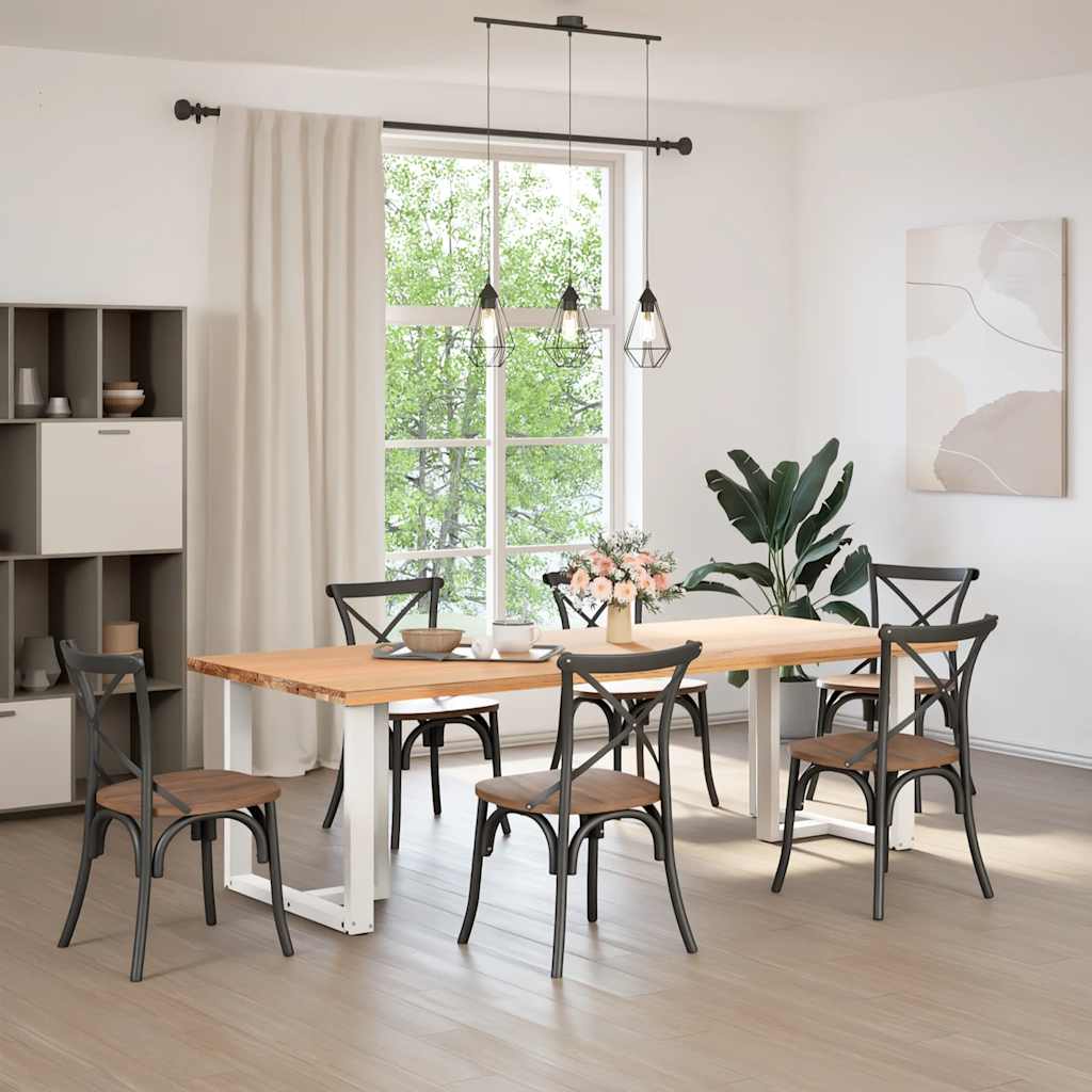 Gambe per tavolo da pranzo forma T 2 pz bianche 5x(72-73)cm