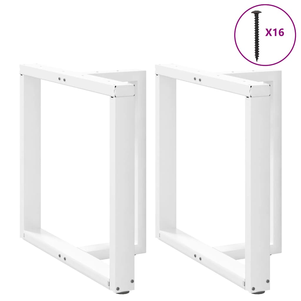 Gambe Tavolo Pranzo Forma T 2pz Bianco 70x35x(72-73) cm Acciaio