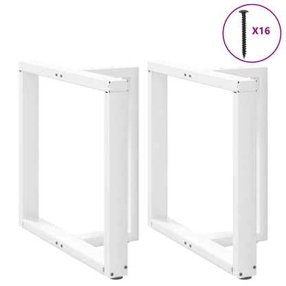 Gambe Tavolo Pranzo Forma T 2pz Bianco 70x35x(72-73) cm Acciaio