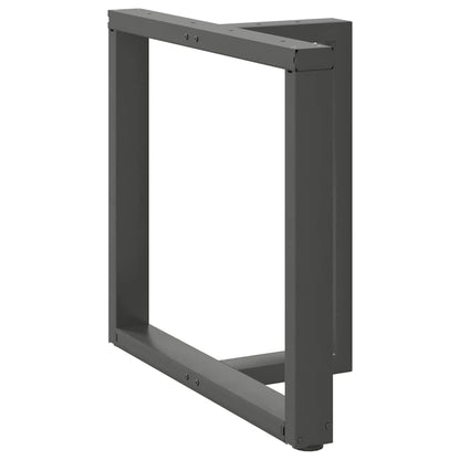 Gambe tavolo da pranzo forma T 2 pz Antracite 70x35x(72-73) cm