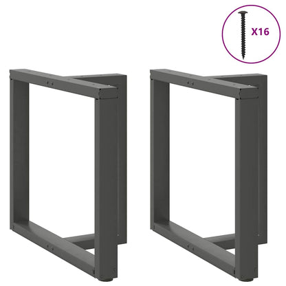 Gambe tavolo da pranzo forma T 2 pz Antracite 70x35x(72-73) cm