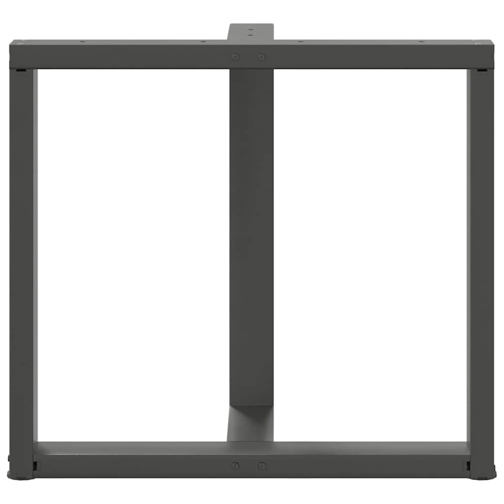 Gambe tavolo da pranzo forma T 2 pz Antracite 70x35x(72-73) cm