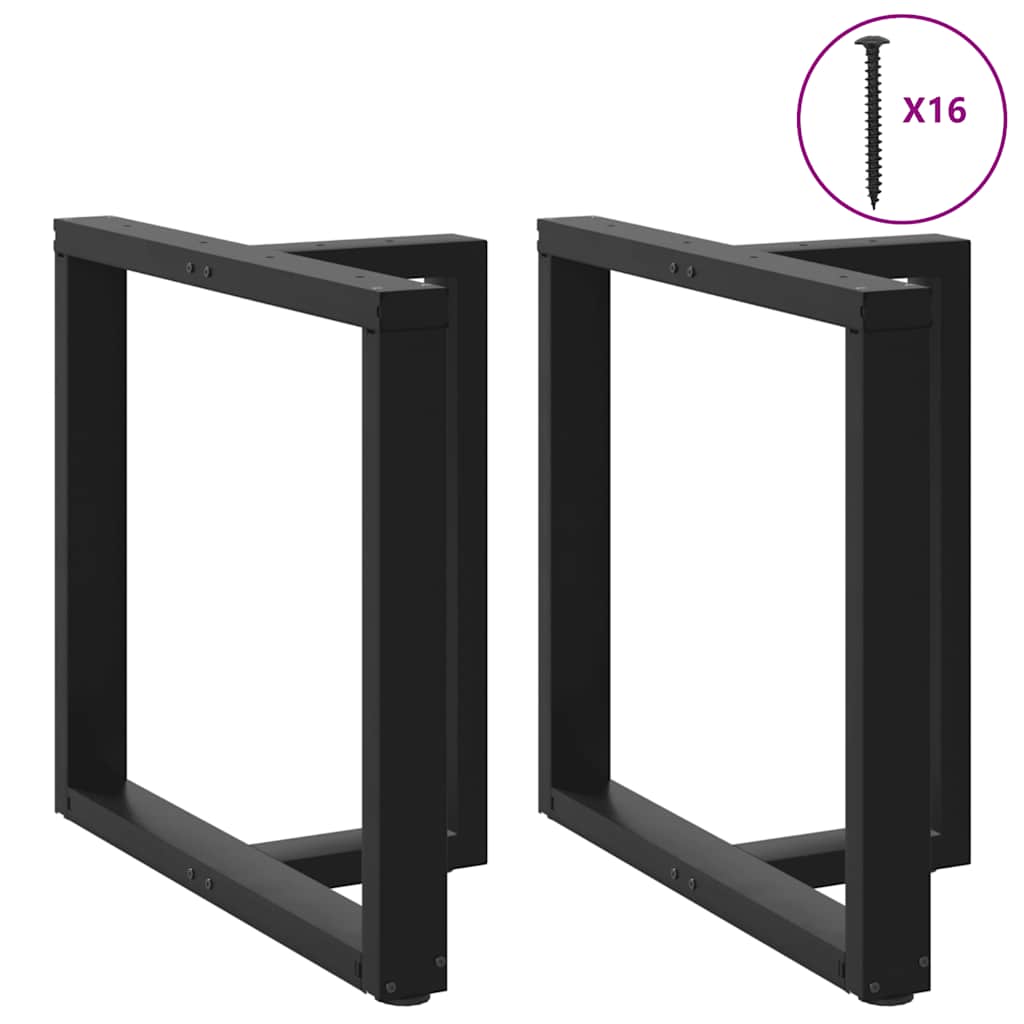 Gambe per tavolo da pranzo forma T 2 pz nere 80x35x(72-73) cm