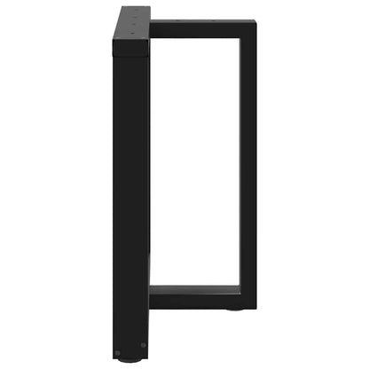 Gambe per tavolo da pranzo forma T 2 pz nere 80x35x(72-73) cm