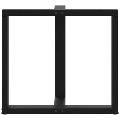 Gambe per tavolo da pranzo forma T 2 pz nere 80x35x(72-73) cm