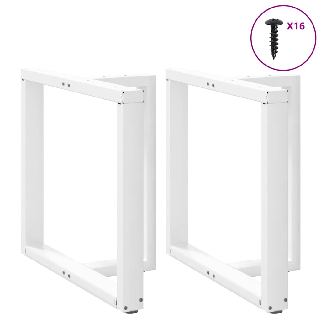 Gambe Tavolo Pranzo Forma T 2pz Bianco 80x35x(72-73) cm Acciaio