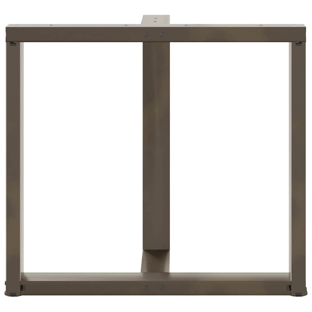 Gambe per tavolo da pranzo a forma di T 2 pz nere 80x35x(72-73) cm in acciaio | homemem39