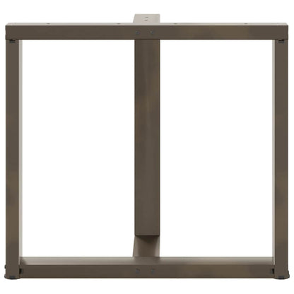 Gambe per tavolo da pranzo a forma di T 2 pz nere 80x35x(72-73) cm in acciaio | homemem39