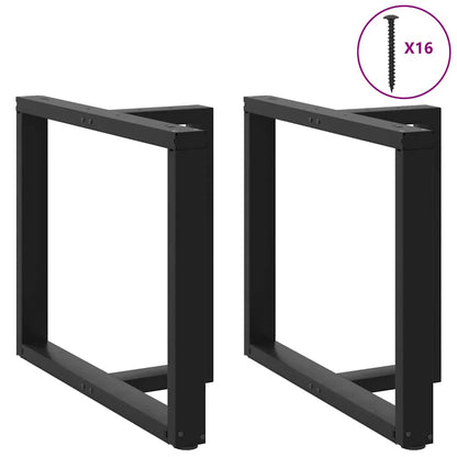 Gambe Tavolo Pranzo a Forma T 2pz Nero 90x35x(72-73)cm Acciaio