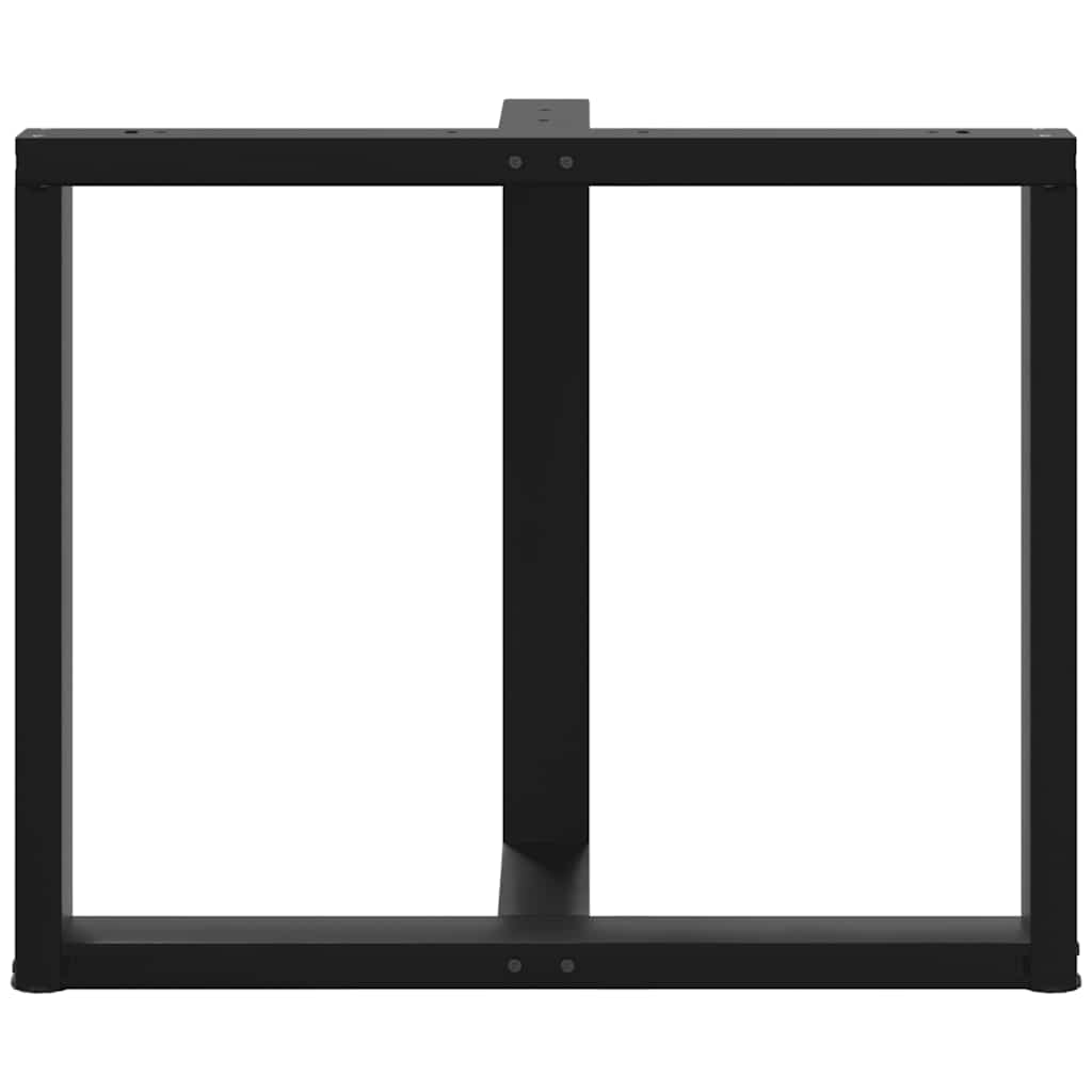 Gambe per tavolo da pranzo forma T 2 pz nere 90x35x(72-73) cm