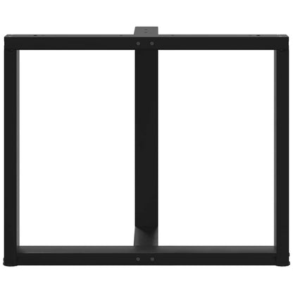 Gambe per tavolo da pranzo forma T 2 pz nere 90x35x(72-73) cm