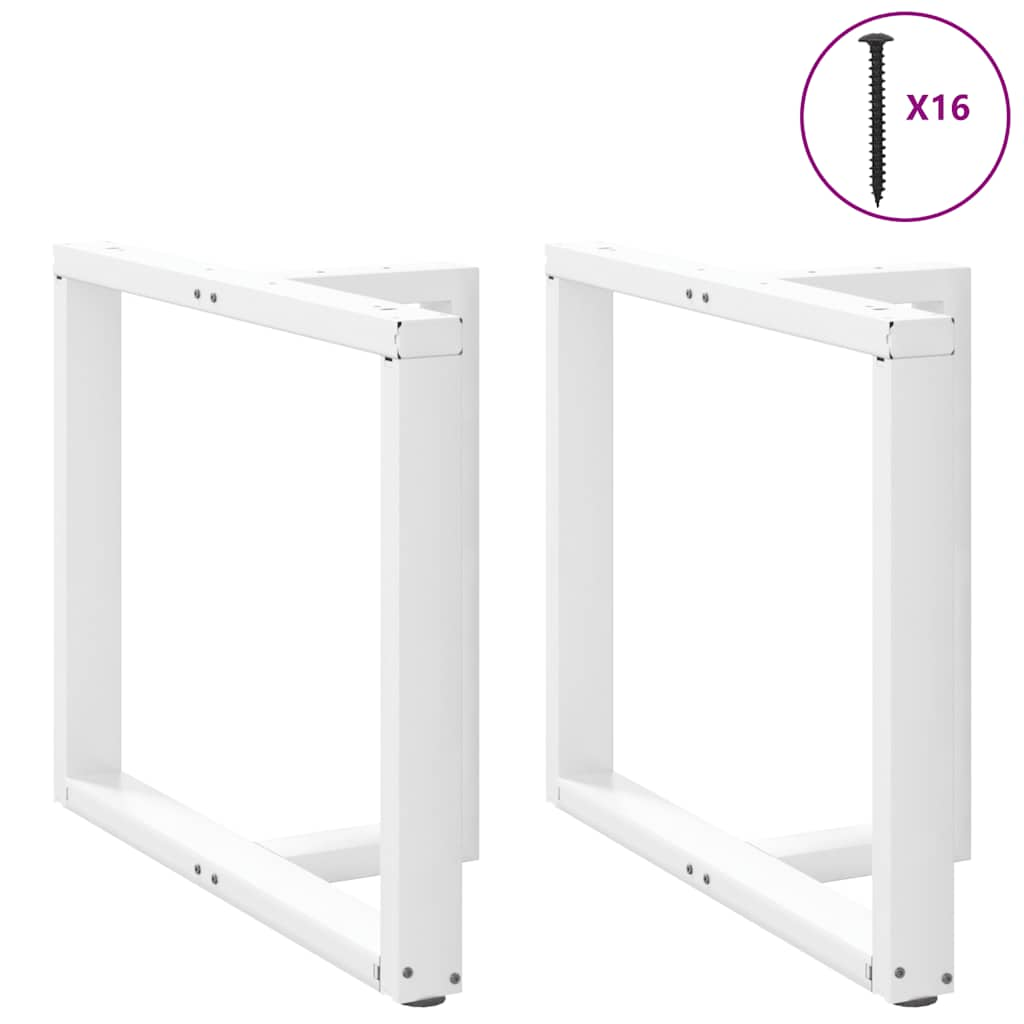 Gambe Tavolo Pranzo Forma T 2pz Bianco 90x35x(72-73)cm Acciaio