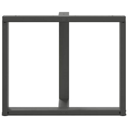 Gambe tavolo da pranzo forma T 2 pz Antracite 90x35x(72-73) cm