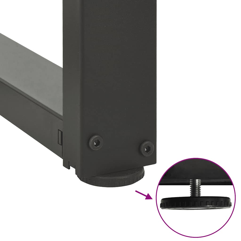 Gambe tavolo da pranzo forma T 2 pz Antracite 90x35x(72-73) cm