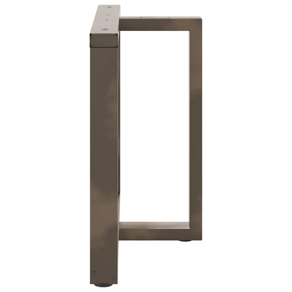 Gambe per tavolo da pranzo a forma di T 2 pz nere 90x35x(72-73) cm in acciaio