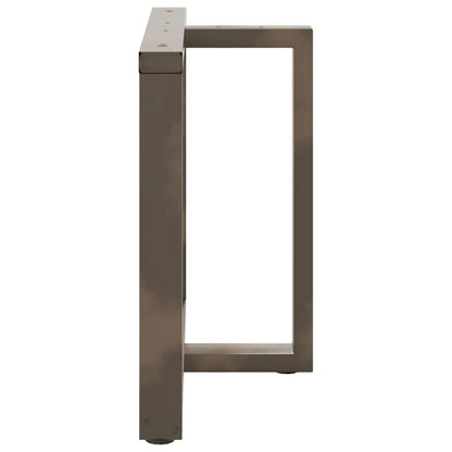 Gambe per tavolo da pranzo a forma di T 2 pz nere 90x35x(72-73) cm in acciaio