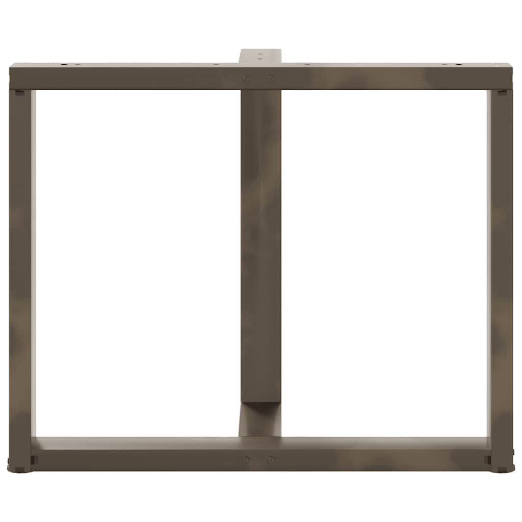 Gambe per tavolo da pranzo a forma di T 2 pz nere 90x35x(72-73) cm in acciaio