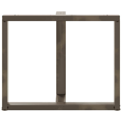 Gambe per tavolo da pranzo a forma di T 2 pz nere 90x35x(72-73) cm in acciaio