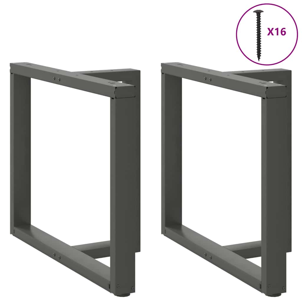 Gambe tavolo da pranzo forma T 2 pz Antracite 100x35x(72-73) cm