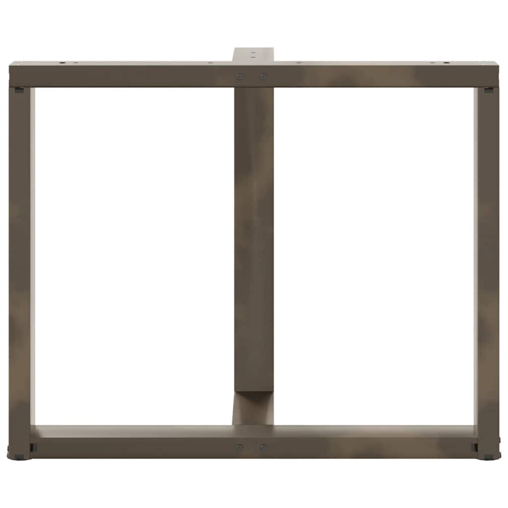 Gambe per tavolo da pranzo a forma di T 2 pz nere 100x35x(72-73) cm in acciaio - homemem39