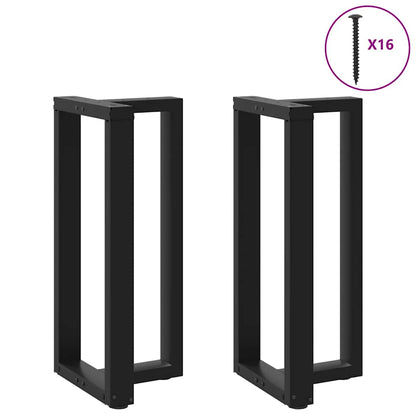 Gambe Tavolo Bar a Forma T 2 pz Nero 40x35x(90-91) cm Acciaio