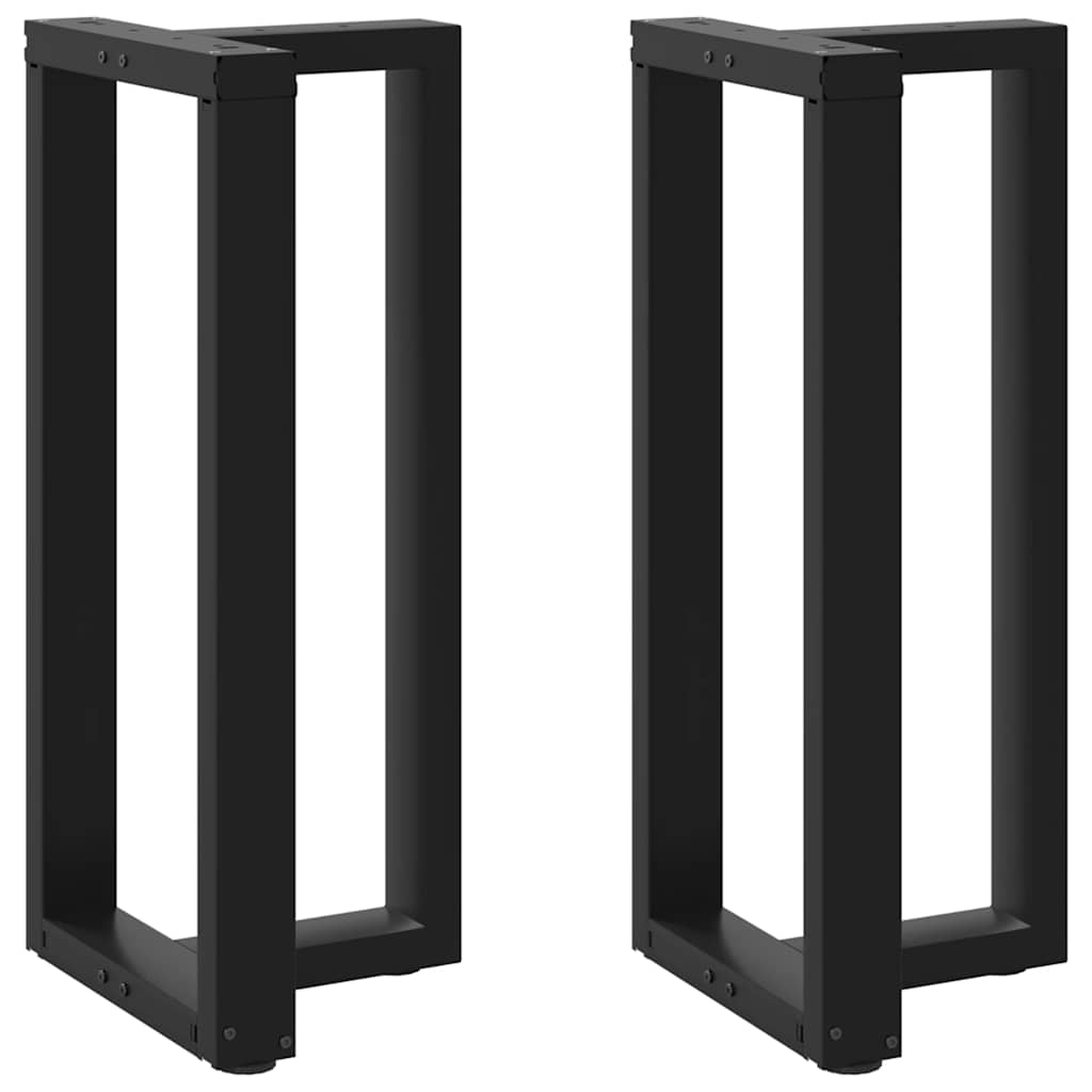 Gambe per tavolo da bar a forma di T 2 pz nere 40x35x(90-91) cm
