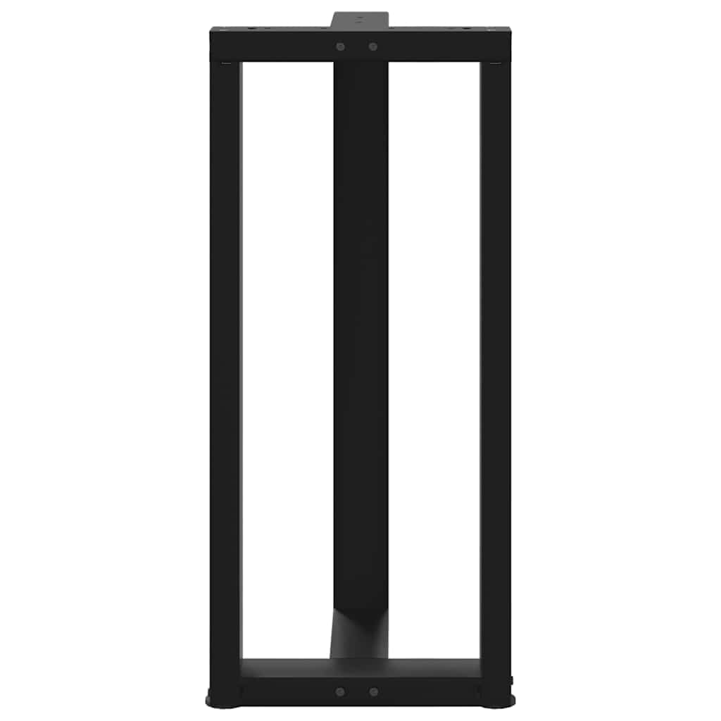 Gambe Tavolo Bar a Forma T 2 pz Nero 40x35x(90-91) cm Acciaio