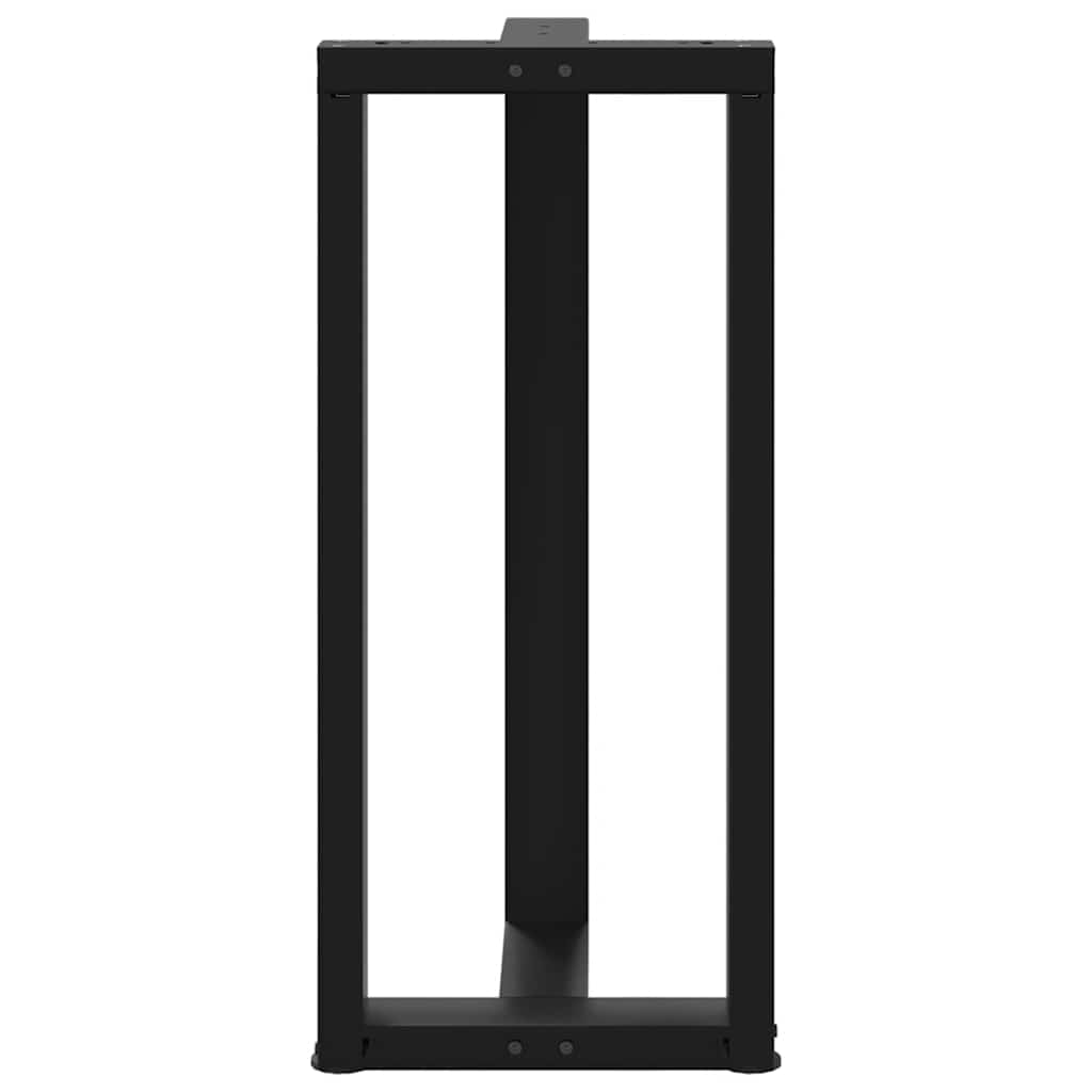 Gambe per tavolo da bar a forma di T 2 pz nere 40x35x(90-91) cm