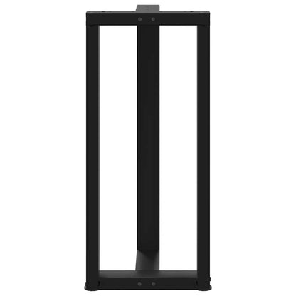 Gambe per tavolo da bar a forma di T 2 pz nere 40x35x(90-91) cm