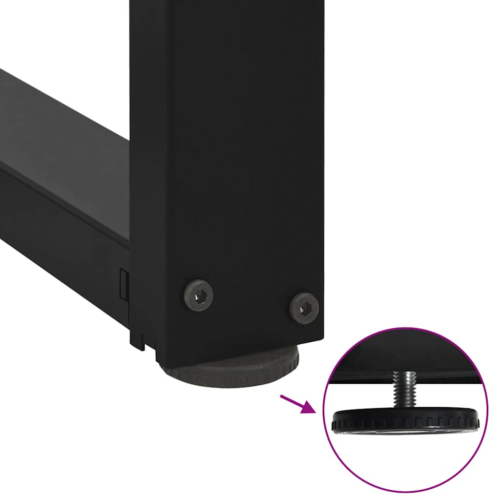 Gambe per tavolo da bar a forma di T 2 pz nere 40x35x(90-91) cm