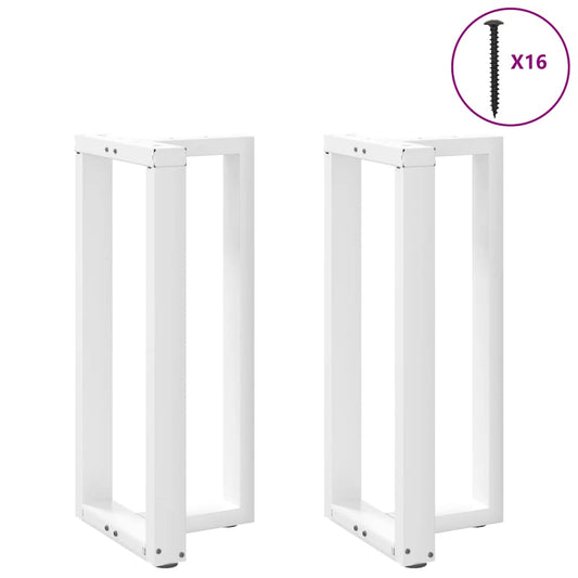 Gambe Tavolo Bar a Forma T 2 pz bianco 40x35x(90-91) cm Acciaio