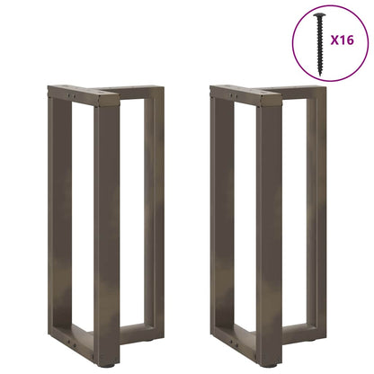 Gambe per tavolo da bar a forma di T 2 pz nere 40x35x(90-91) cm in acciaio